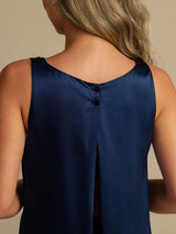 [Tummansininen] SilkSilky-FI Sleeveless Scoop Neck Camisole Top 004