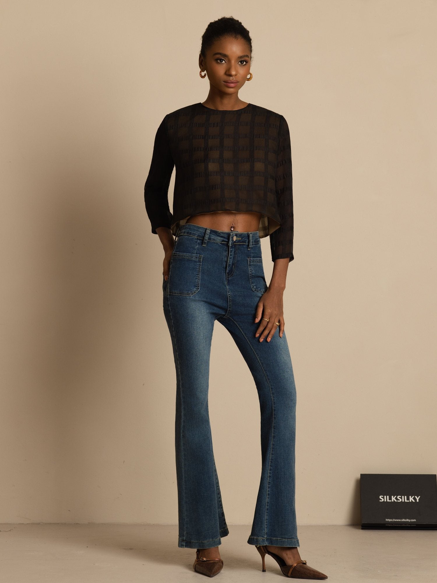 [Musta] SilkSilky-FI Blouse 006