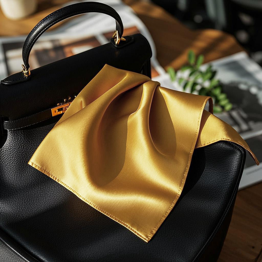 [Keltainen] SilkSilky-FI Pure Silk Scarf 002