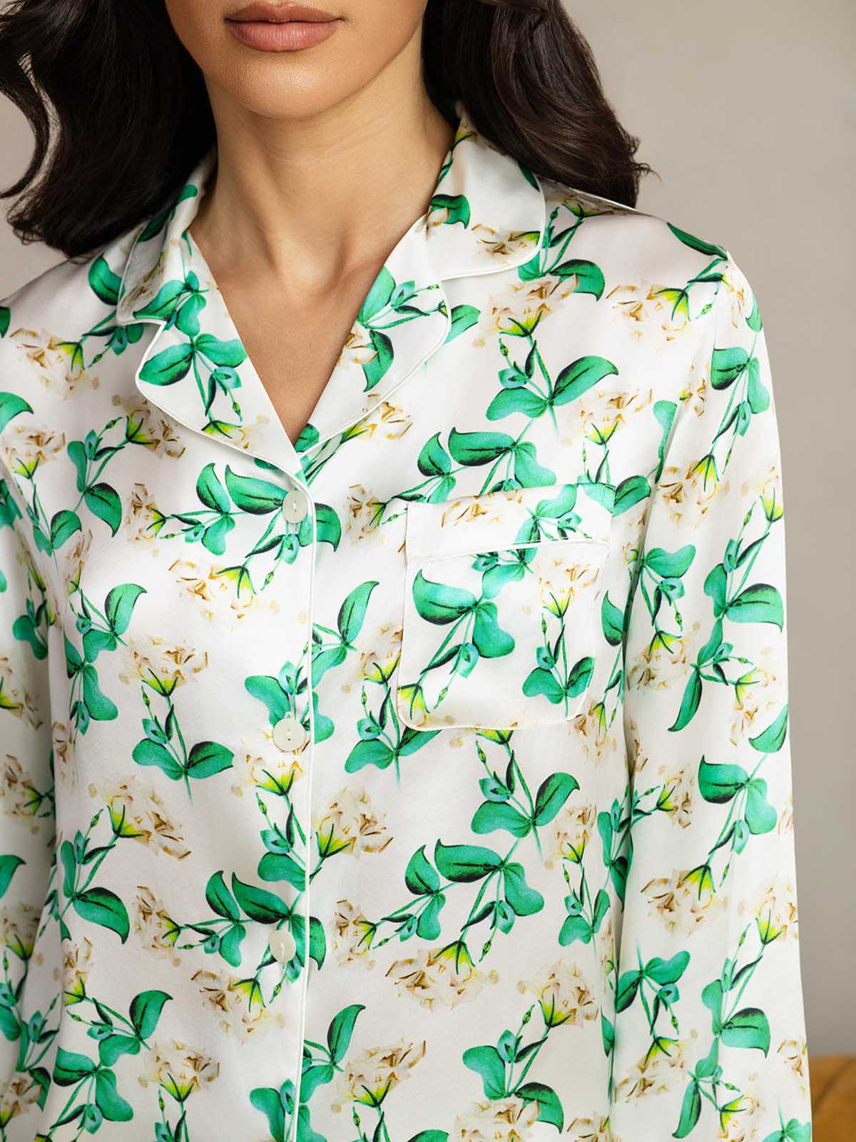 [Vihreä Kukka] SilkSilky-FI Womens Pajamas 007