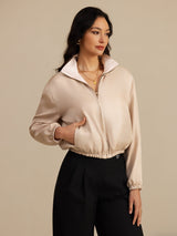 [Tan+Pinkki] SilkSilky-FI Long Sleeve Naisten Päällysvaatteet 001