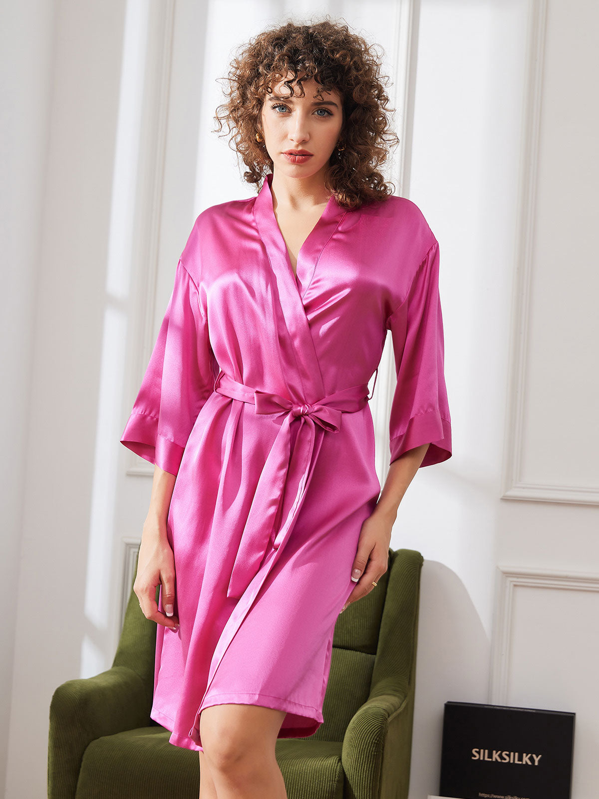 [Ruusunpunainen] SilkSilky-FI Womens Robe 003