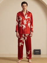 [Viini] SilkSilky-FI Long Sleeve Notkokaulus Miesten Pyjamat 003