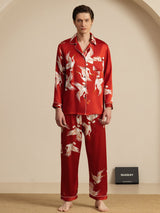 [Viini] SilkSilky-FI Long Sleeve Notkokaulus Miesten Pyjamat 003