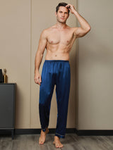 [Tummansininen] SilkSilky-FI Mens Sleep Bottoms 003,
