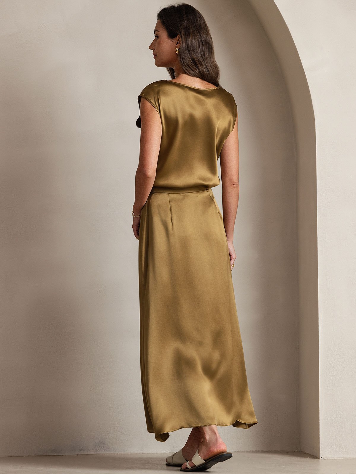 [Ruskea] SilkSilky-FI 19Momme Silk Skirt 004