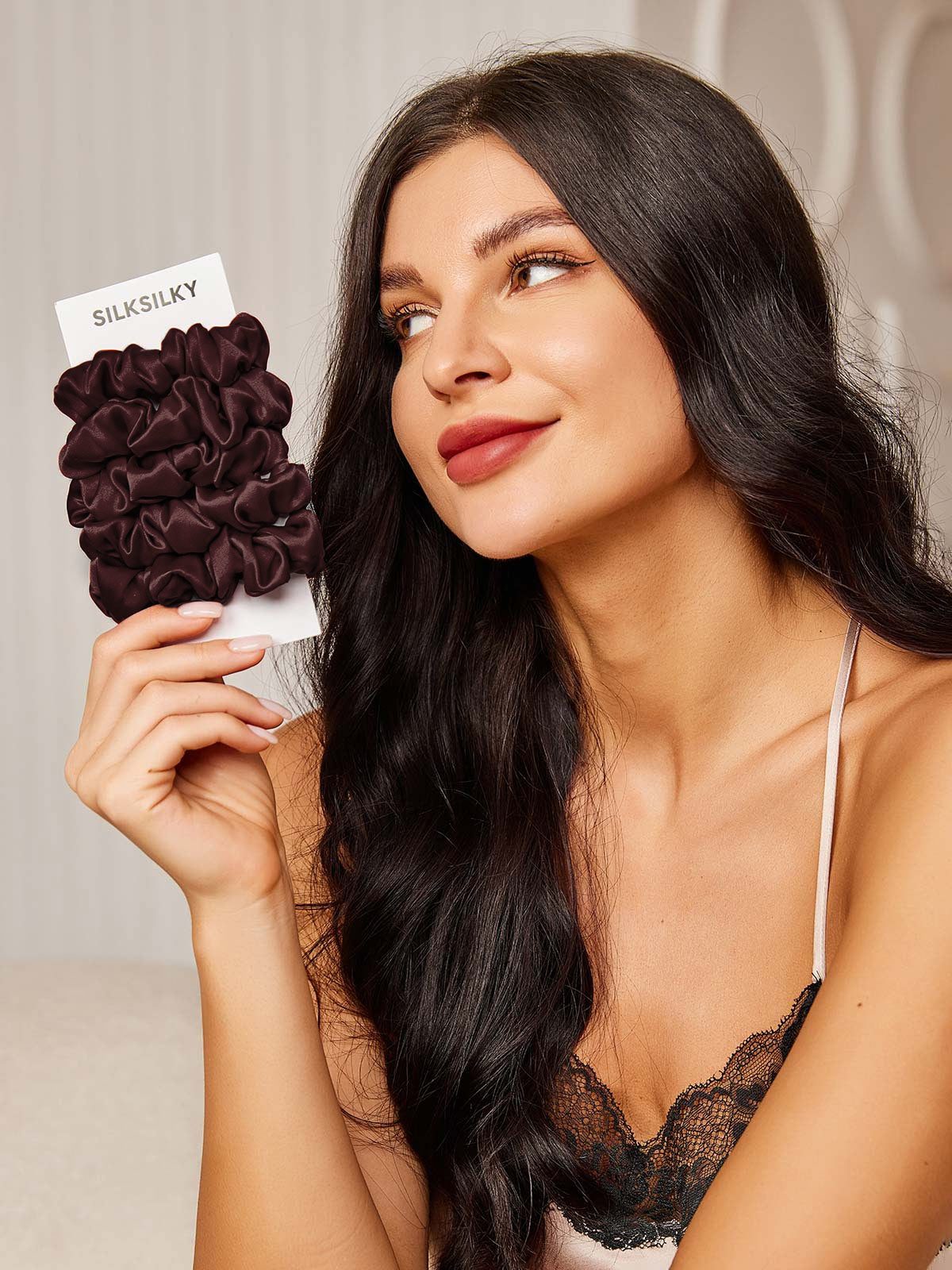 [Ruskea] SilkSilky-FI 19Momme Scrunchie 001
