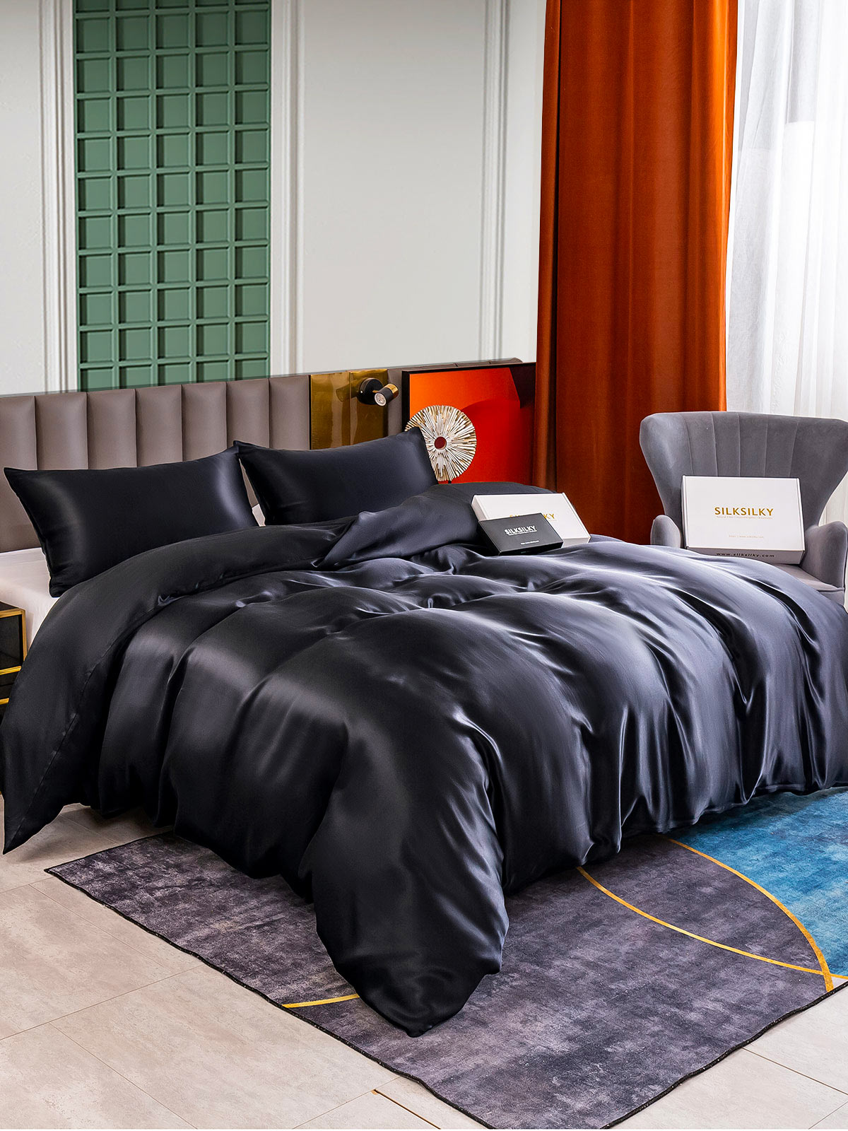 [Musta] SilkSilky-FI 25Momme Bedding Set 001