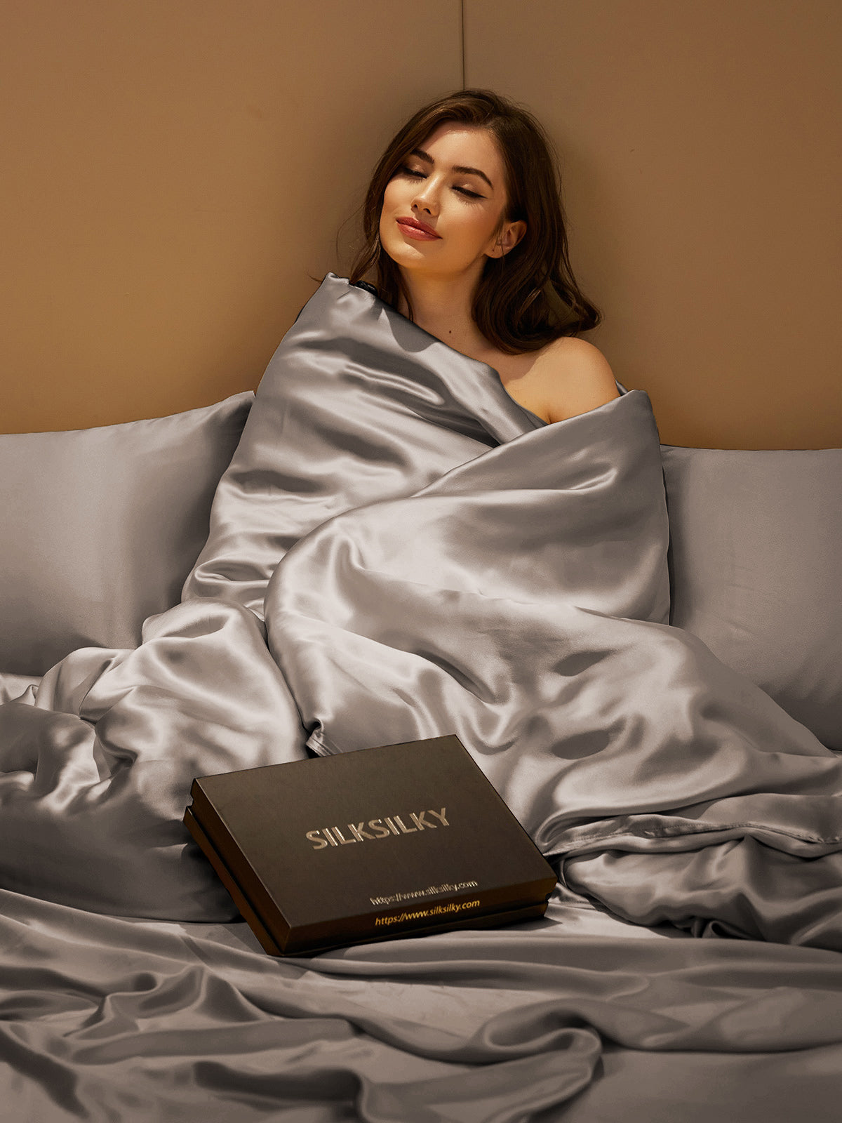 [Harmaa] SilkSilky-FI 19Momme Bedding Set 001