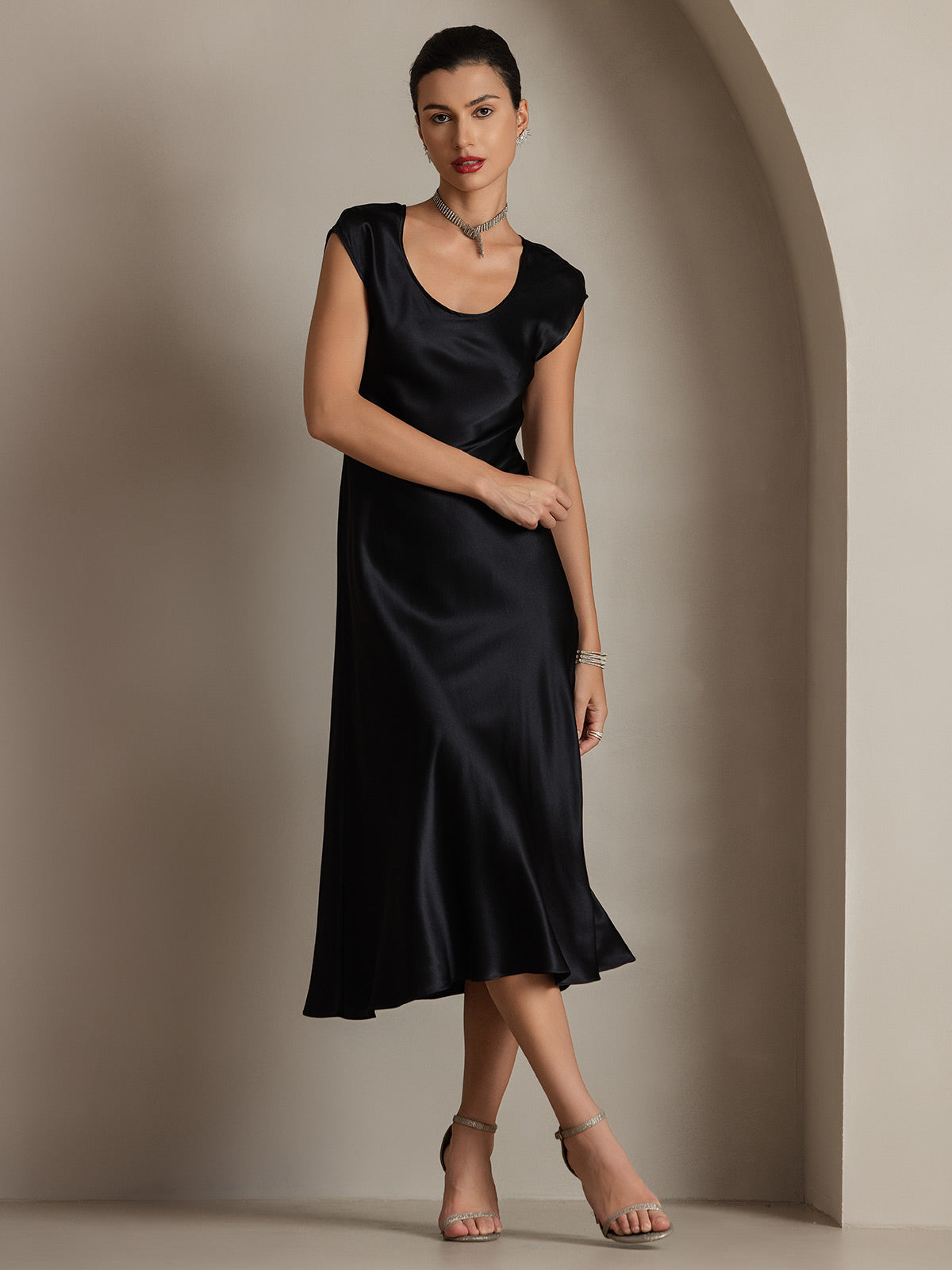 [Musta] SilkSilky-FI 19Momme Dress 005