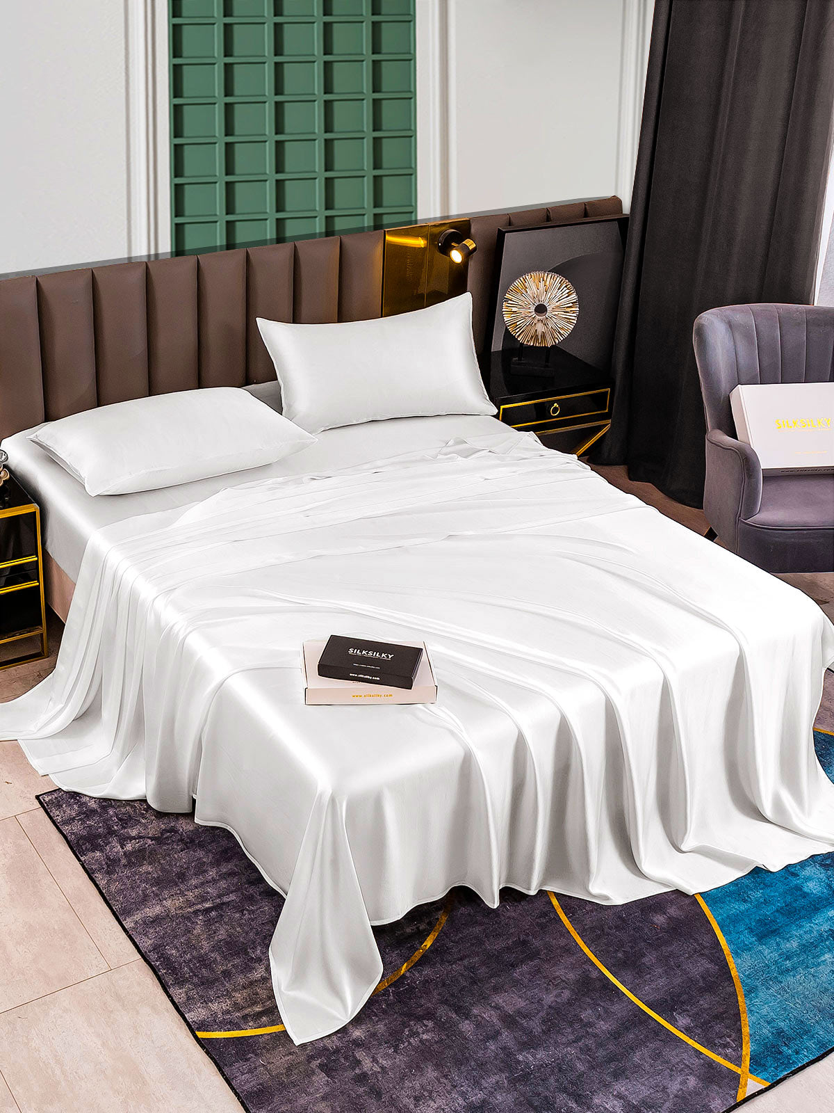 [Valkoinen] SilkSilky-FI 25Momme Bedding Set 002