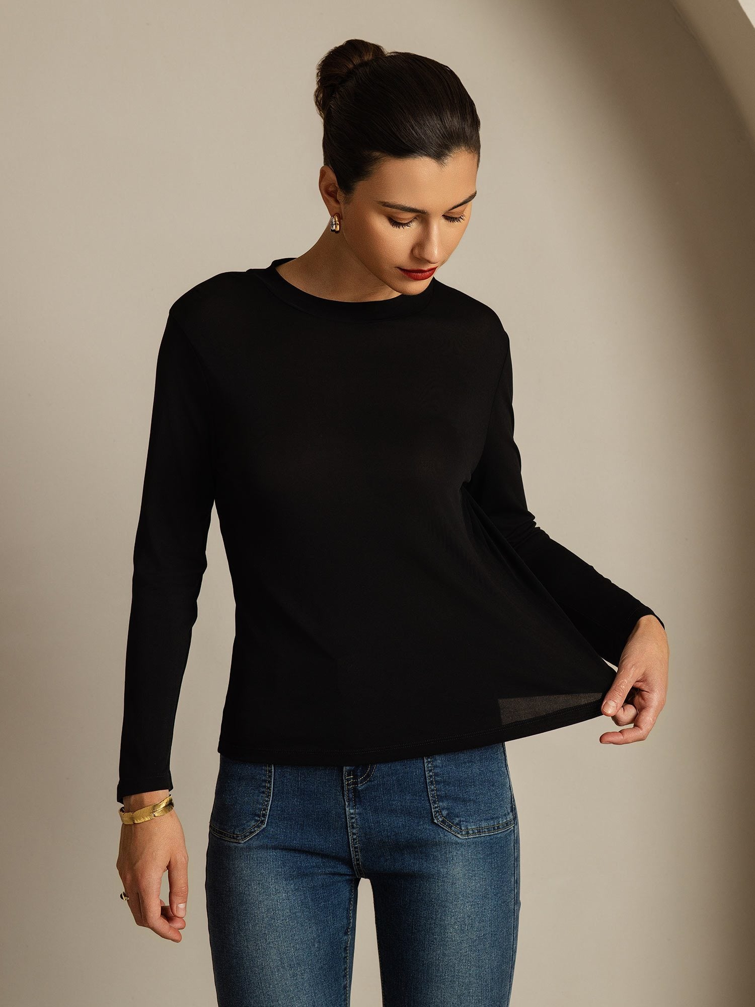 [Musta] SilkSilky-FI Womens T-Shirt 003