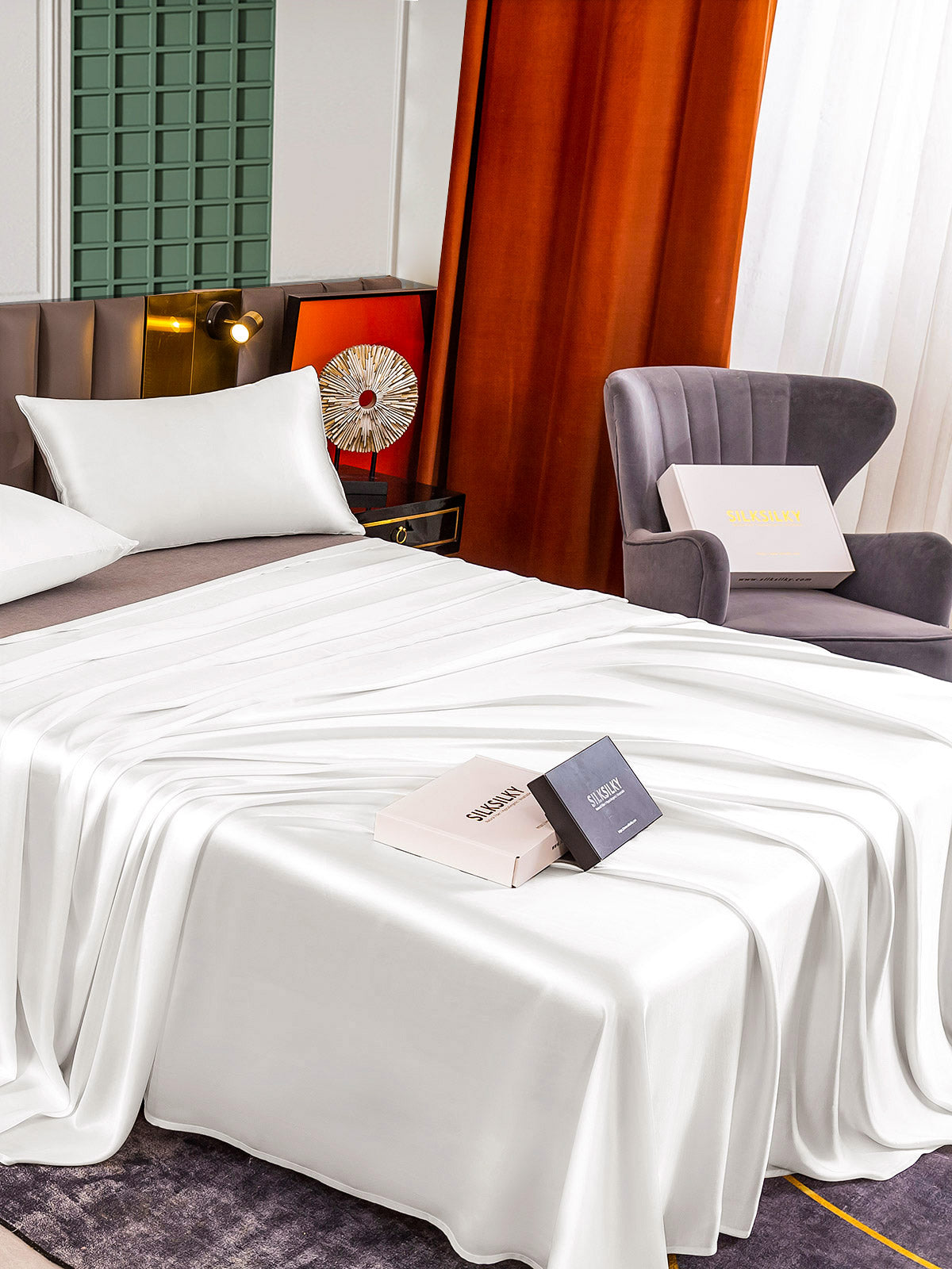 [Valkoinen] SilkSilky-FI 25Momme Bedding Set 004