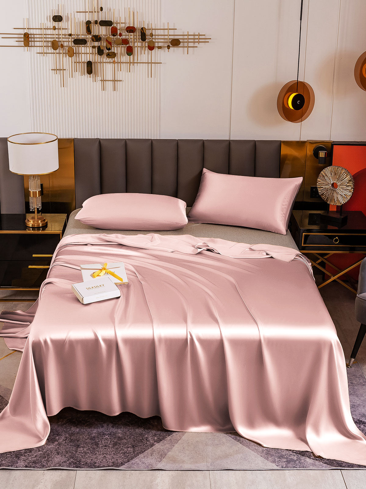 [Vaalean Mauve] SilkSilky-FI 19Momme Bedding Set 002