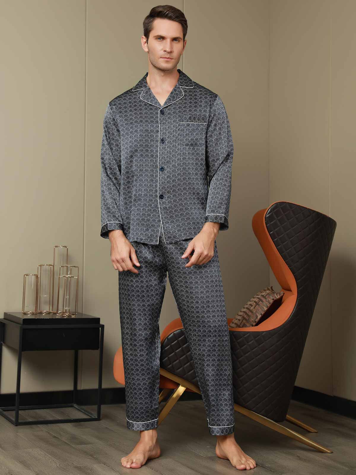 [Laivasto Ginkgo] SilkSilky-FI 19Momme Mens Pajamas 007
