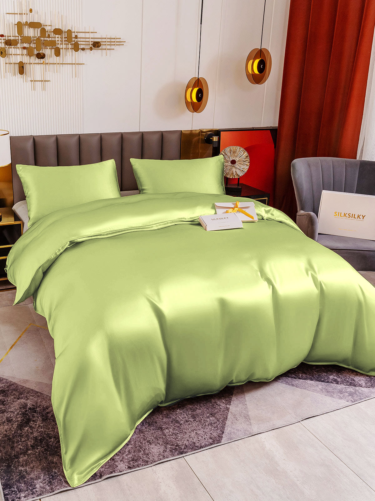[Mintunvihreä] SilkSilky-FI 19Momme Bedding Set 003