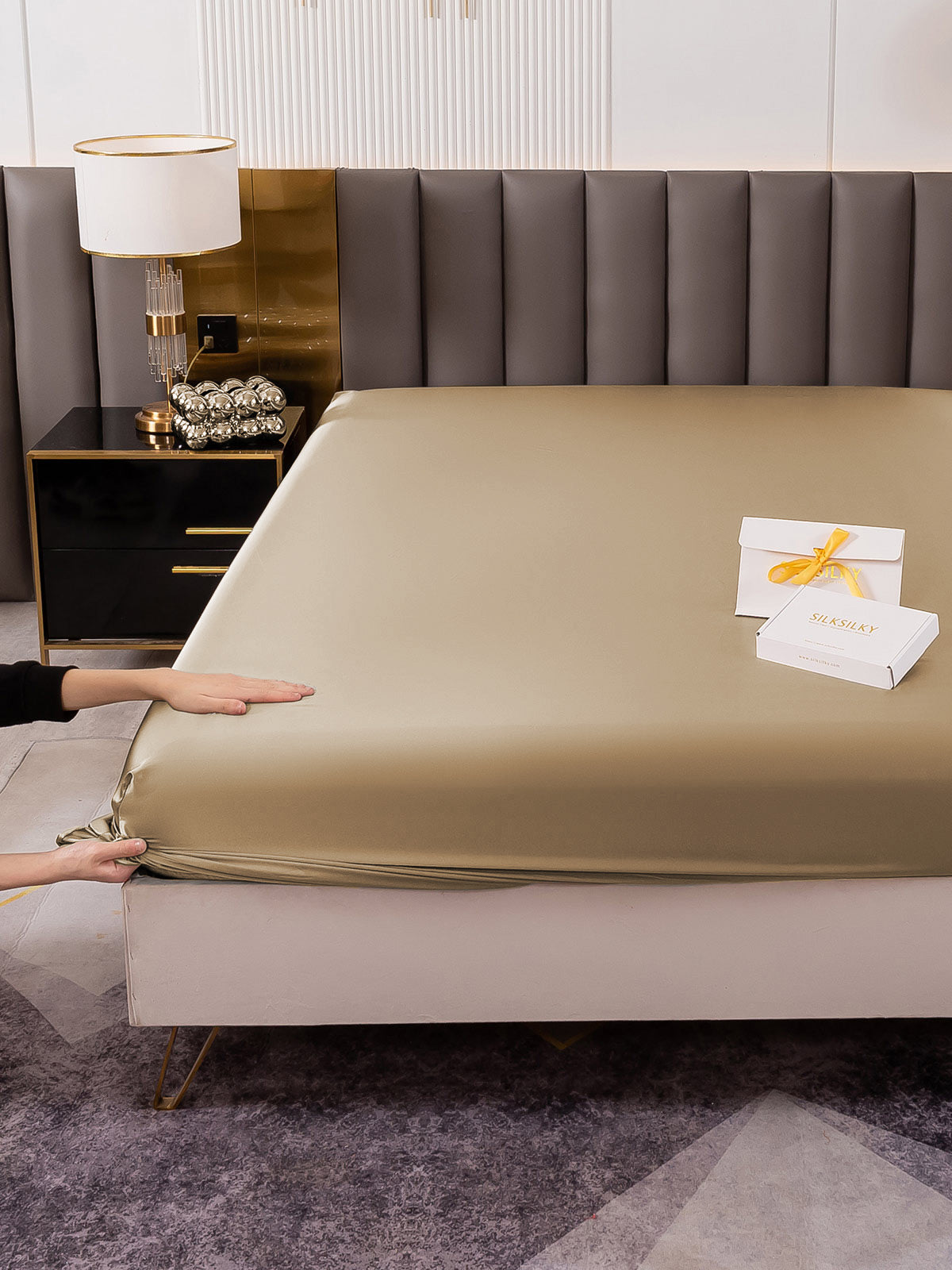 [Beige] SilkSilky-FI 19Momme Sheet 005