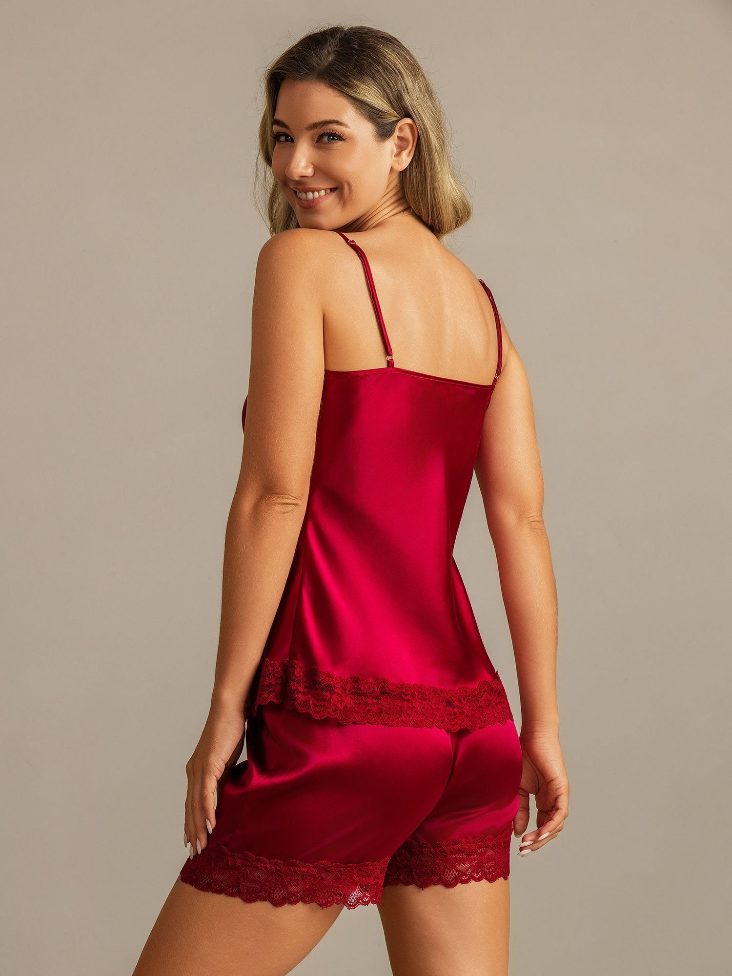 [Viini] SilkSilky-FI Spaghetti Strap V Neck Camisole Setti 002