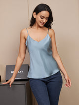 [Harmaansininen] SilkSilky-FI Spagettihihna V Pääntie Camisole Top 004