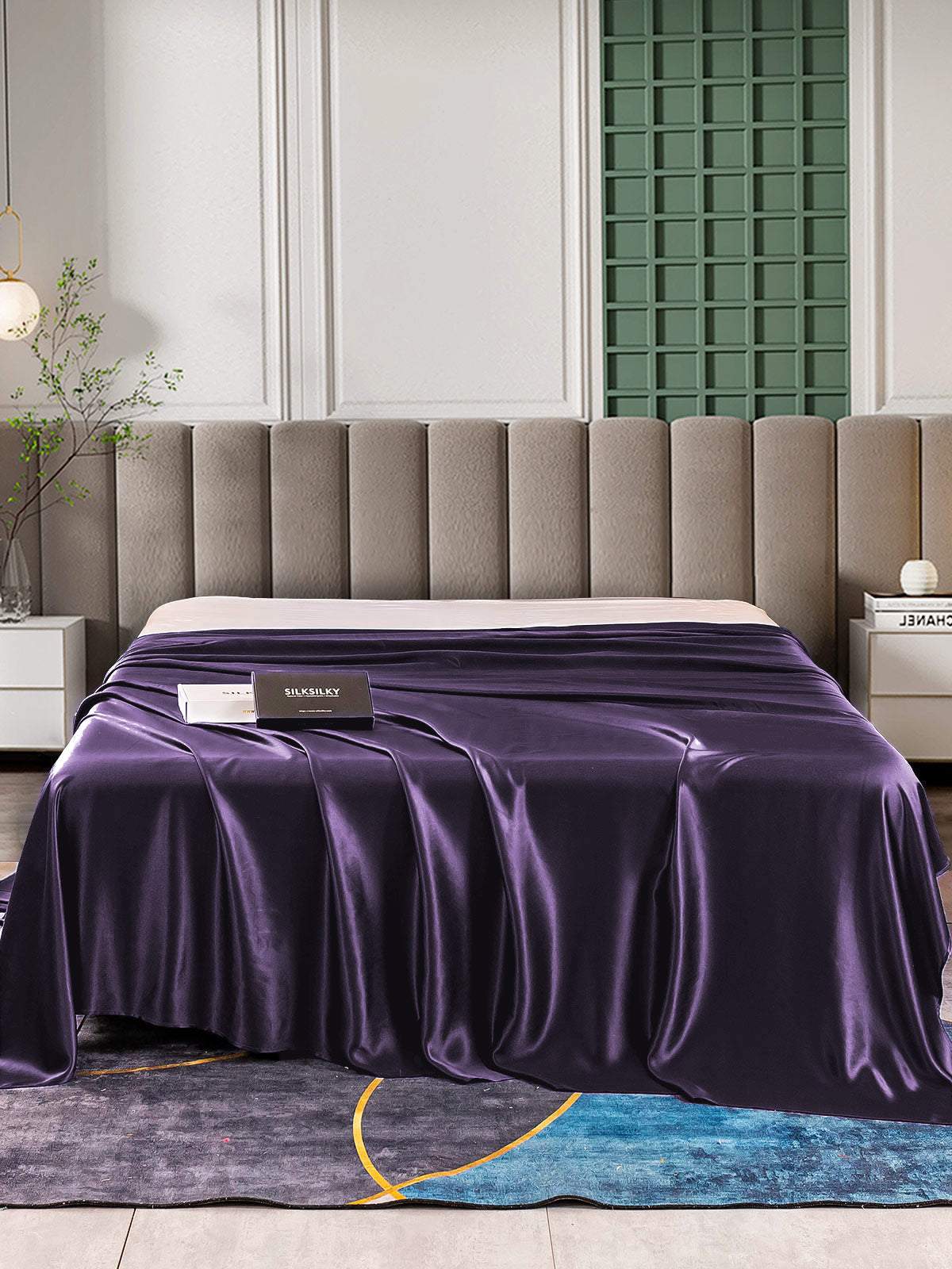 [Tumma Violetti] SilkSilky-FI 25Momme Sheet 002