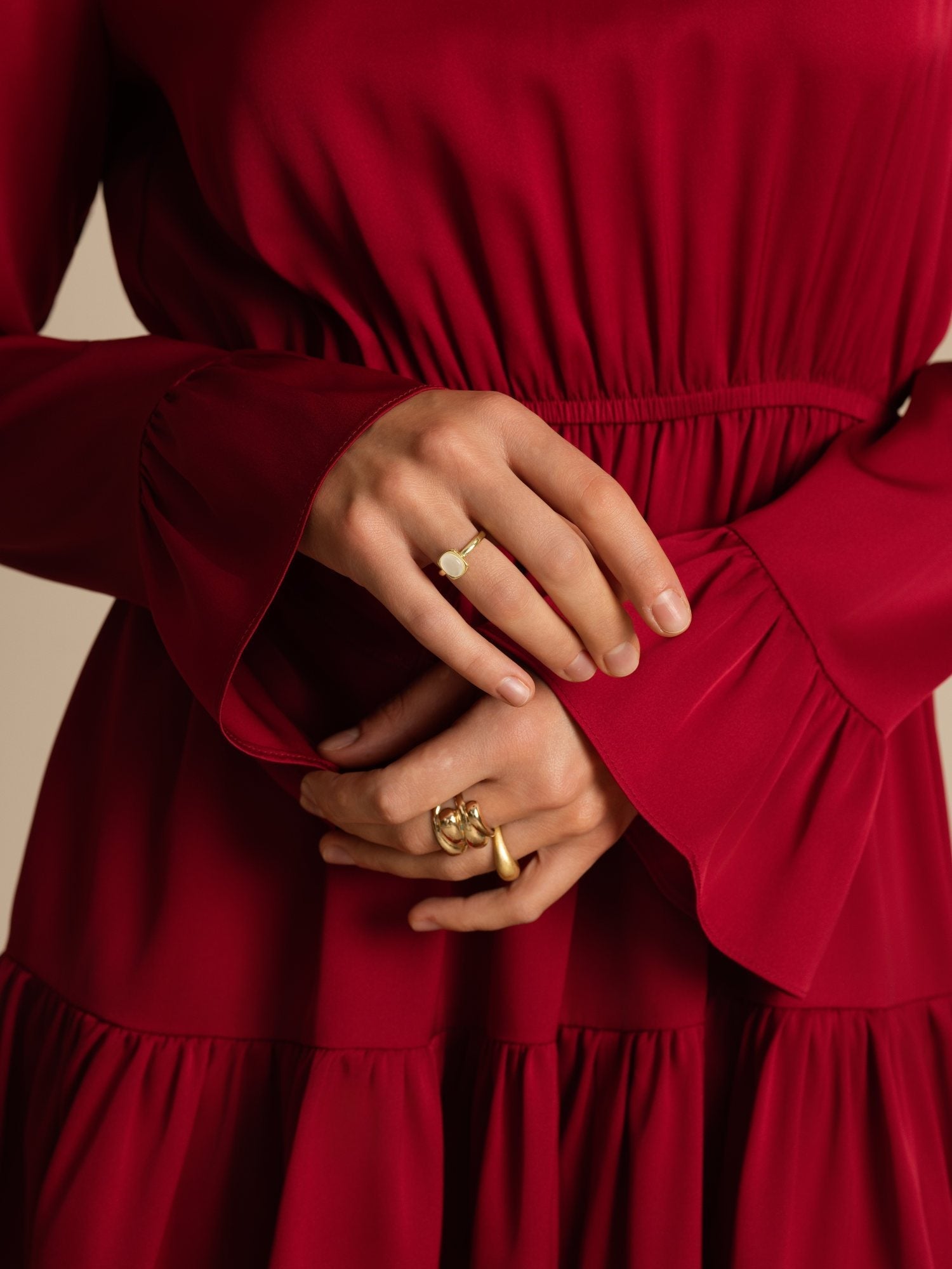 [Viini] SilkSilky-FI 19Momme Silkki Pitkähihainen Pyöreä Pääntie Mekko 003