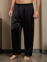 [Musta] SilkSilky-FI Pure Silk Mens Sleep Bottoms 001