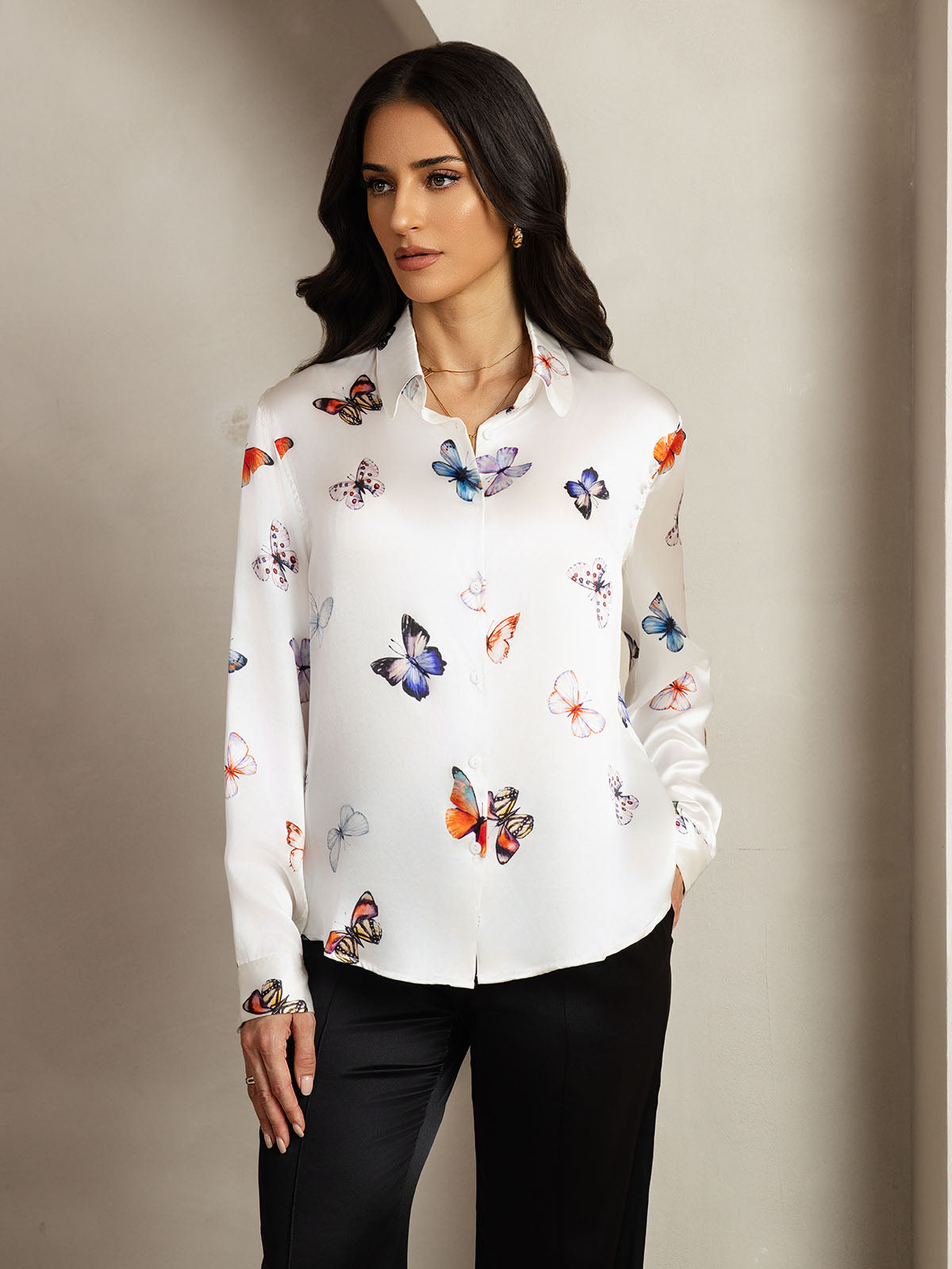 [Valkoinen Perhonen] SilkSilky-FI Womens Shirt 005