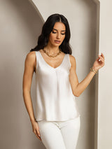 [Vaalean Harmaa] SilkSilky-FI Sleeveless V Neck Camisole Top 006