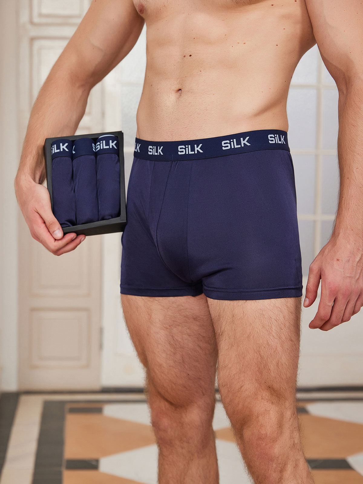 [Tummansininen] SilkSilky-FI Mens Underwear 003