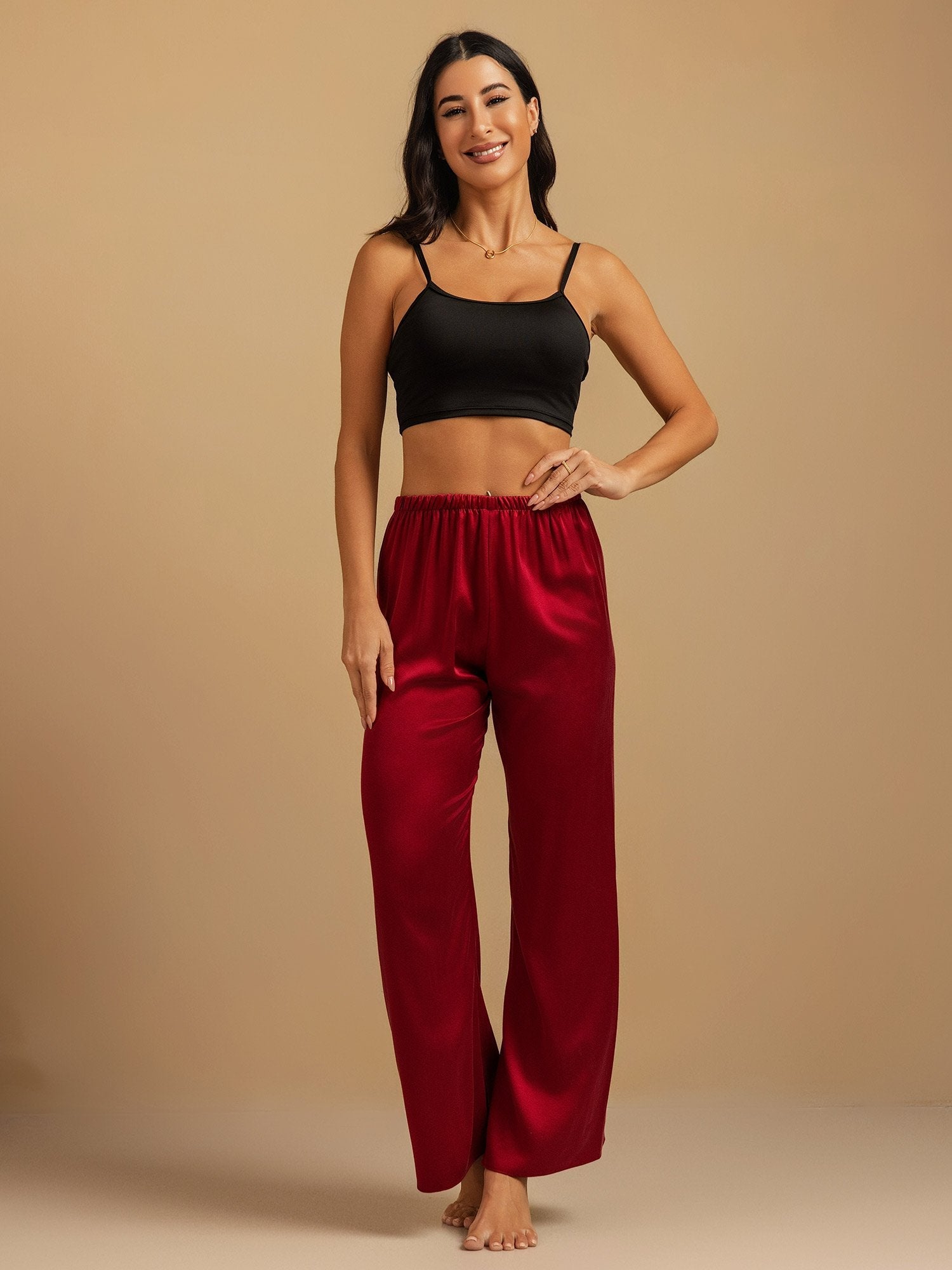 [Viini] SilkSilky-FI 19Momme Womens Sleep Bottoms 009,