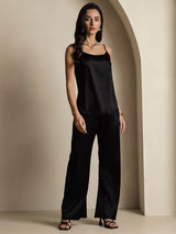 [Musta] SilkSilky-FI Spaghetti Strap Camisole Top 007