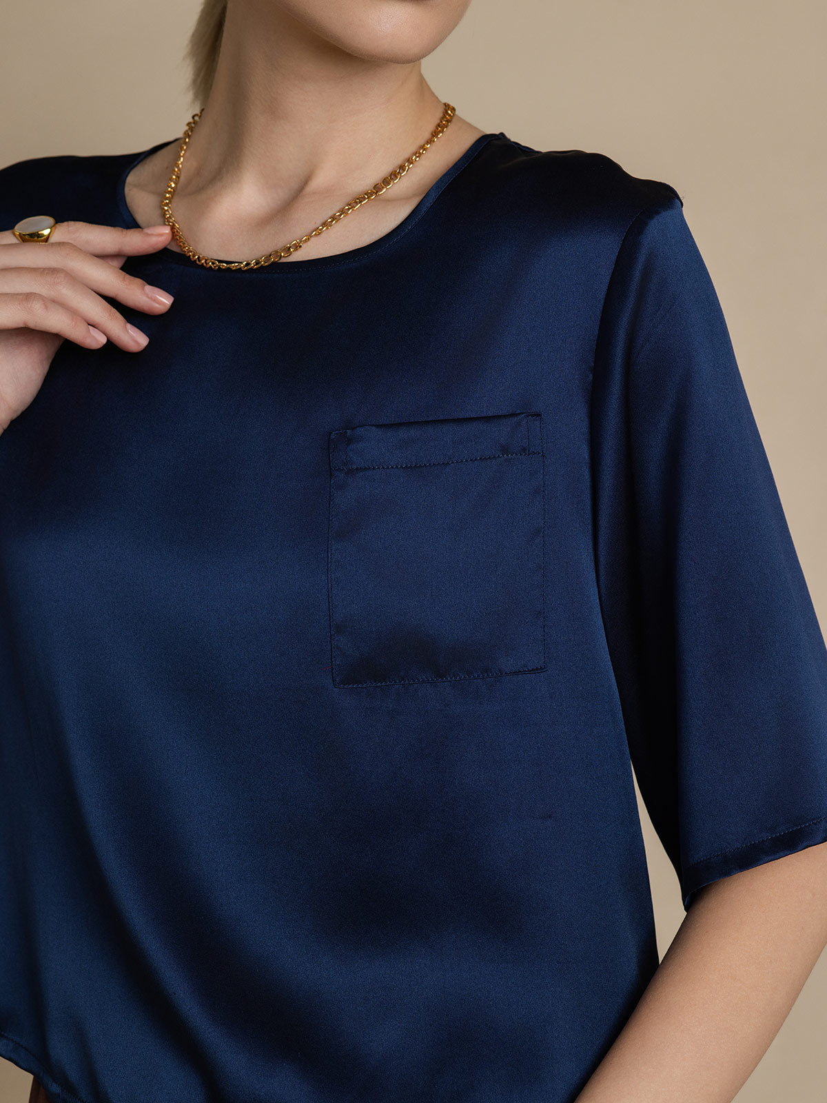 [Tummansininen] SilkSilky-FI Womens T-Shirt 006
