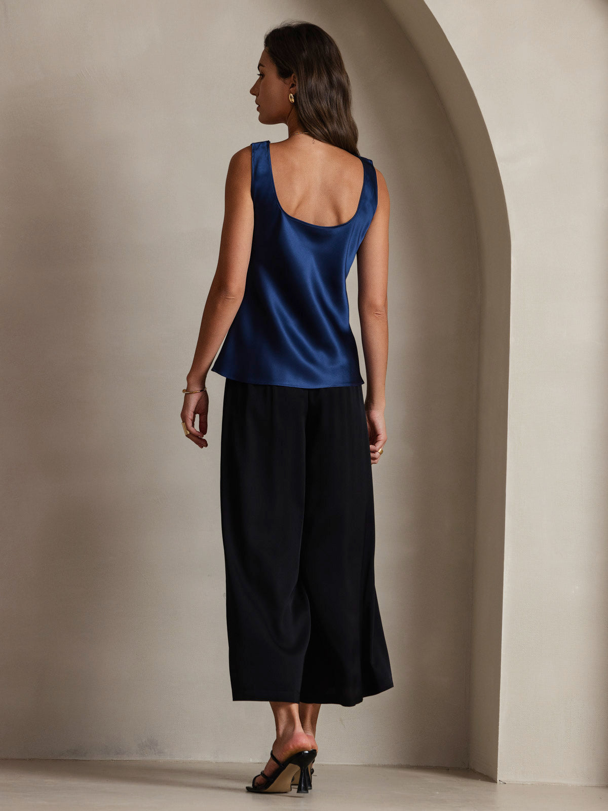 [Tummansininen] SilkSilky-FI 19Momme Camisoles 002