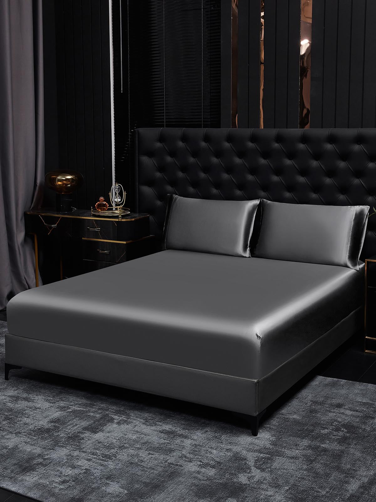 [Tumman Harmaa] SilkSilky-FI 19Momme Bedding Set 001