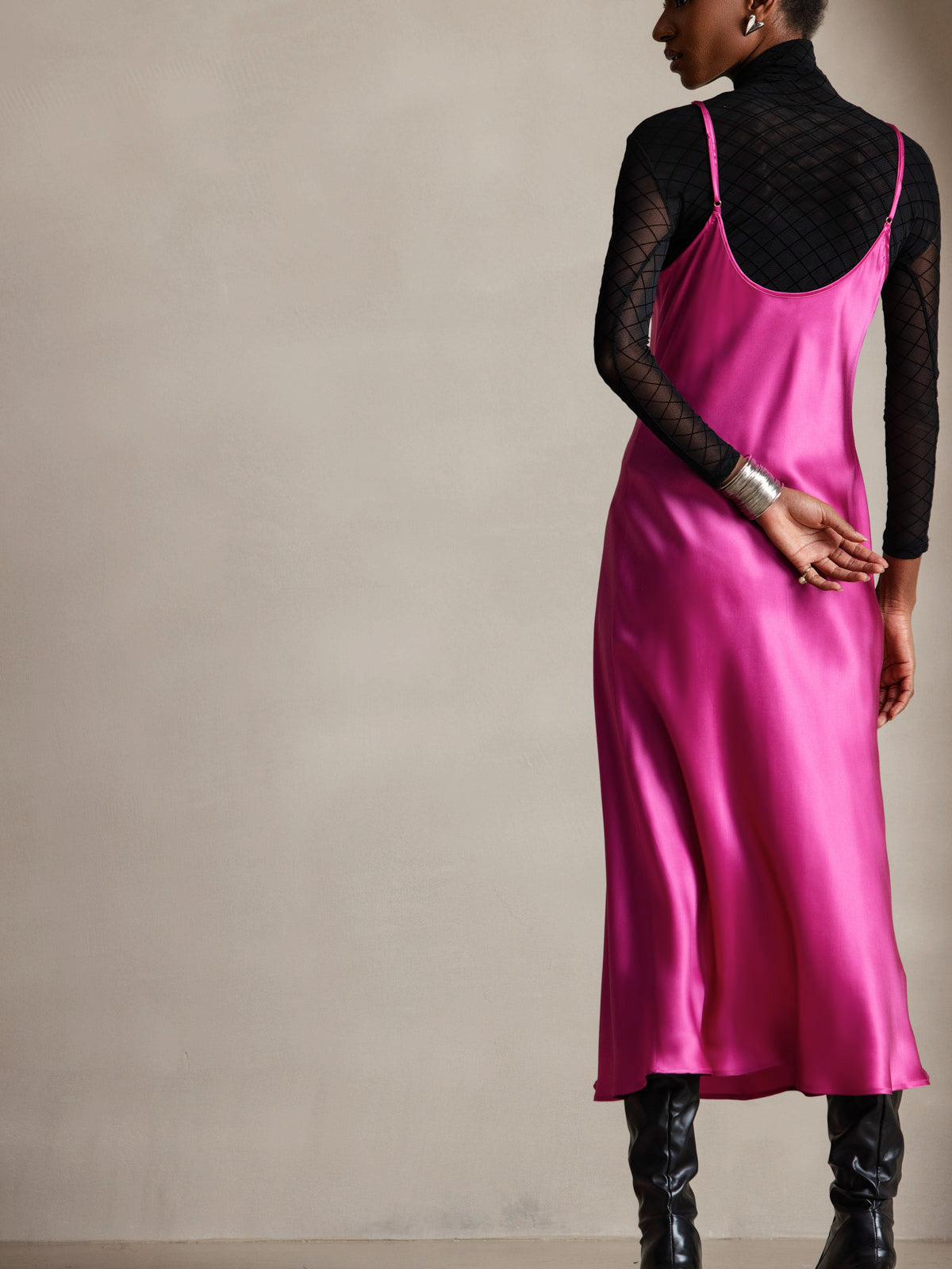 [Ruusunpunainen] SilkSilky-FI Dress 002