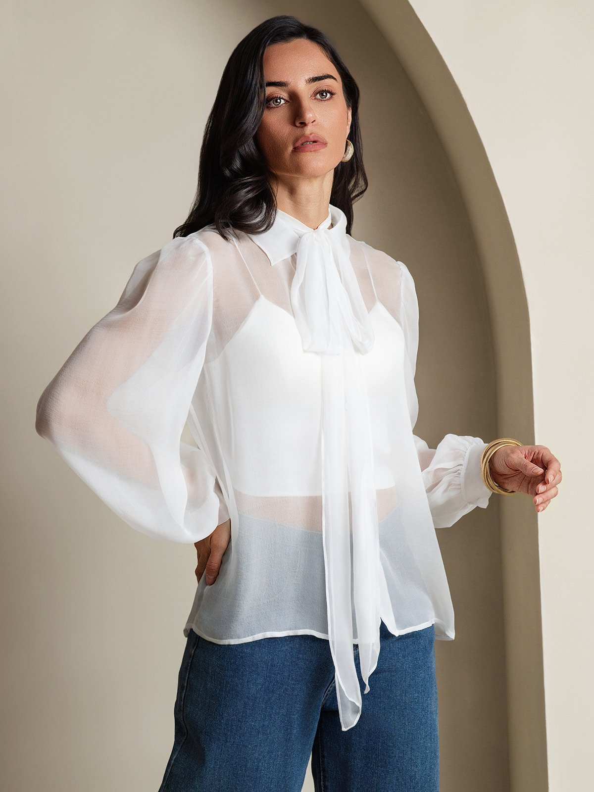 SilkSilky-FI Womens Shirt Valkoinen 004