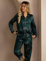 [Smaragdi Seepra] SilkSilky-FI Long Sleeve Lapel Collar Naisten Pyjamat 004