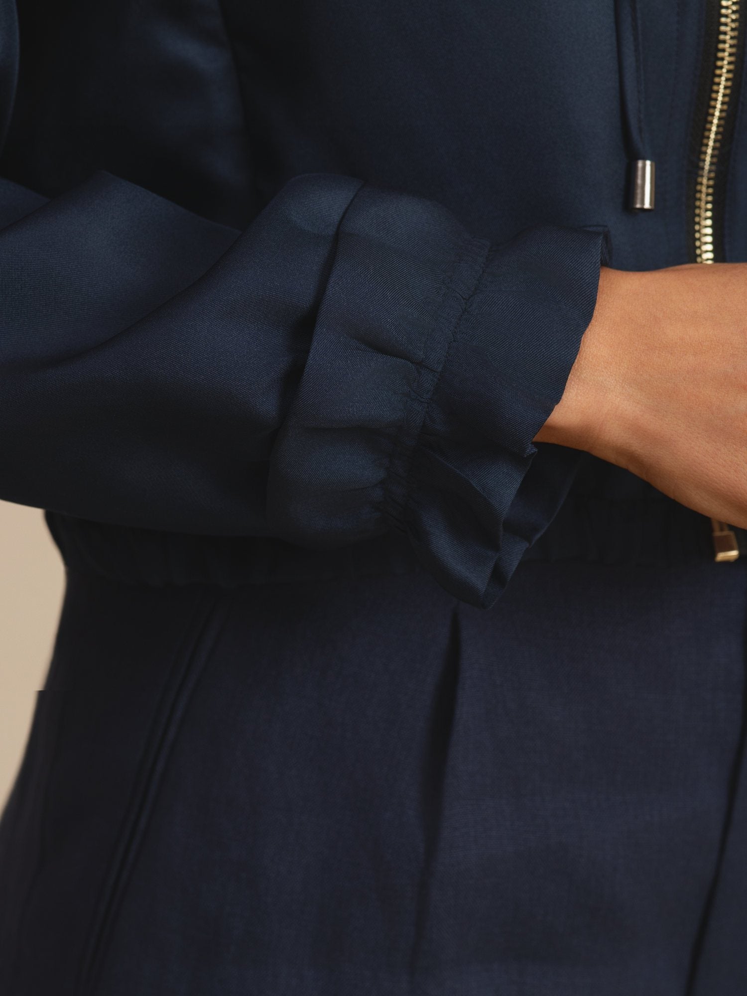 [Tummansininen] SilkSilky-FI 18Momme Pitkähihainen Korkea Kaulus Naisten Päällysvaatteet 007