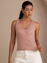 [Pinkki] SilkSilky-FI Sleeveless Deep V Neck Camisole Top 003