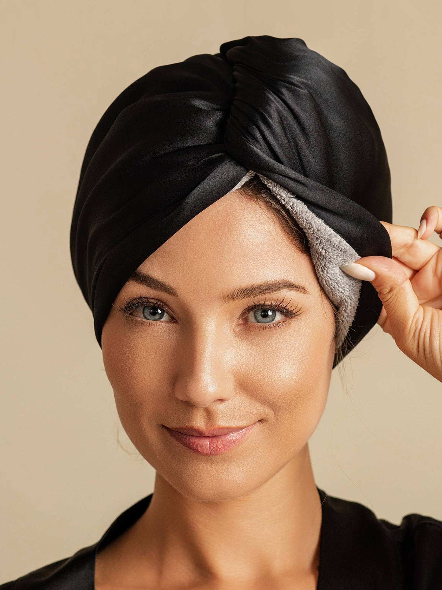 [Musta] SilkSilky-FI Hair Towel Wrap 001,