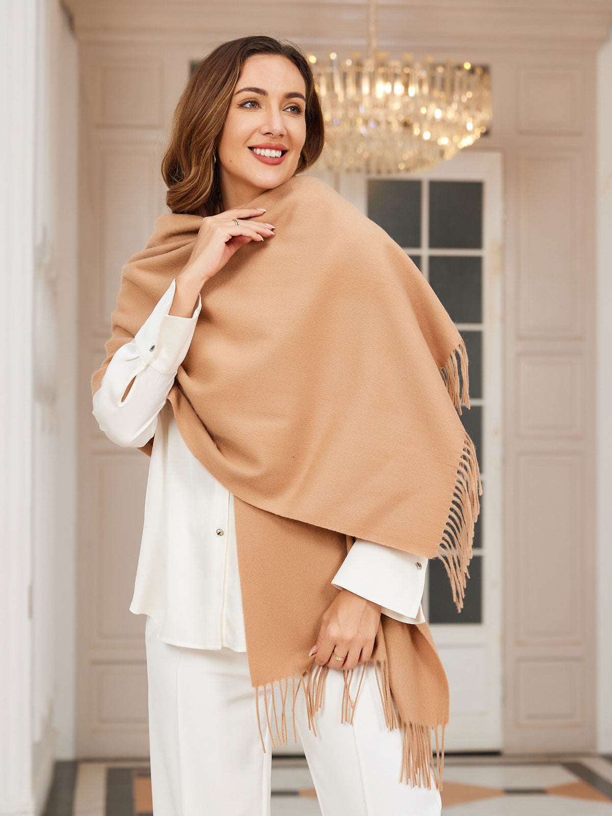 [Tan] SilkSilky-FI Scarf 001