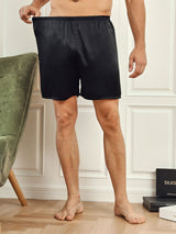 [Musta] SilkSilky-FI Men's Sleep Shorts 003