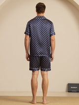 [Laivasto Ketju] SilkSilky-FI Short Sleeve Notkokaulus Miesten Pyjamat 002