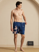 [Tummansininen] SilkSilky-FI 19Momme Mens Sleep Bottoms 007
