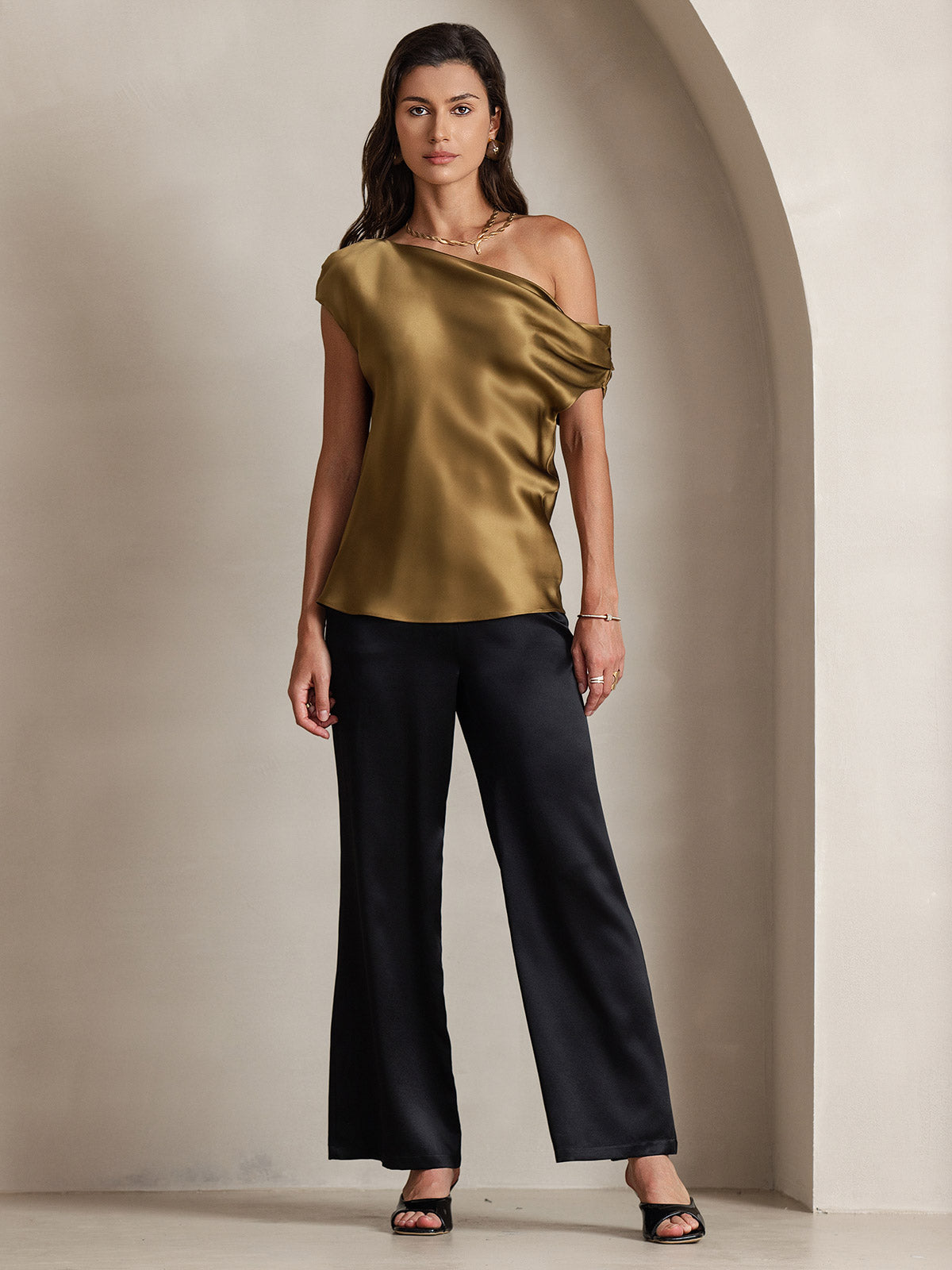 [Ruskea] SilkSilky-FI 19Momme Womens T-Shirt 006