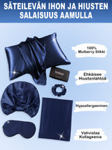 [Tummansininen] SilkSilky-FI 19Momme Pillowcase Set 002