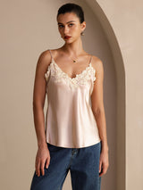 [Pinkki] SilkSilky-FI Spaghetti Strap V Neck Camisole Top 003