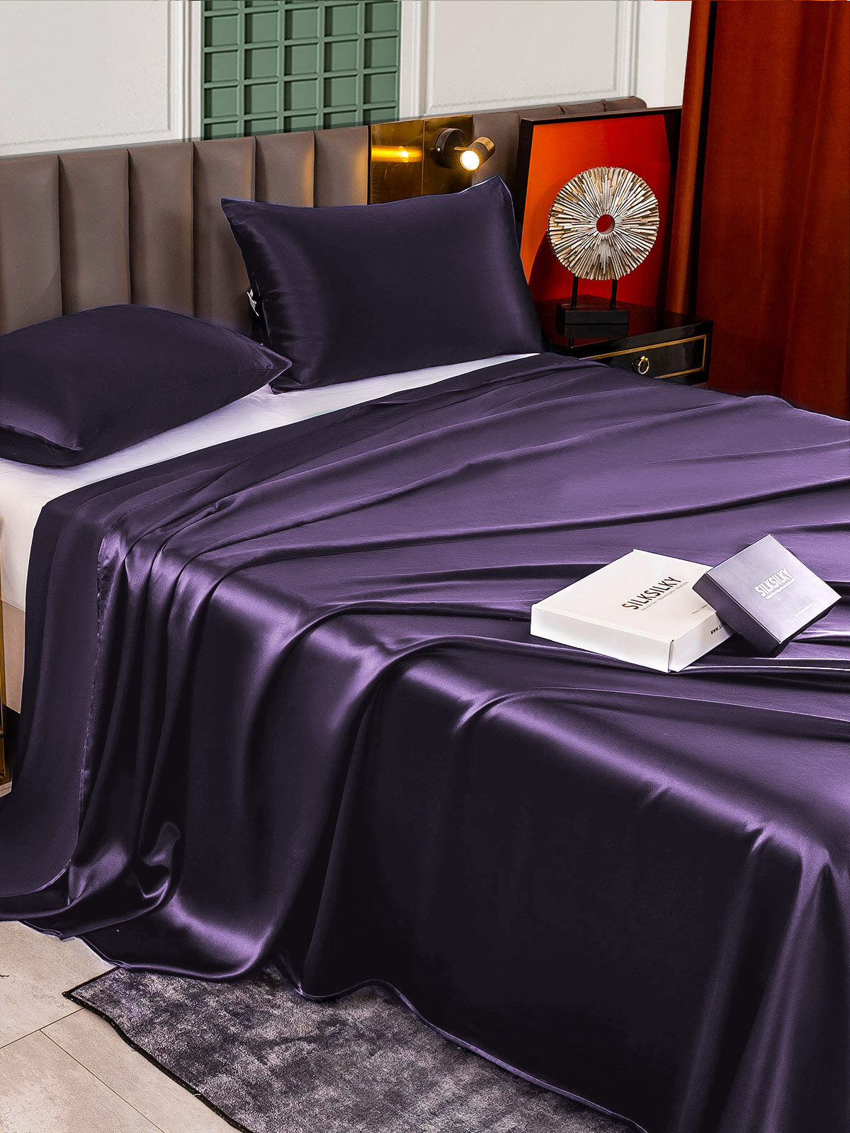 [Tumma Violetti] SilkSilky-FI 25Momme Bedding Set 004