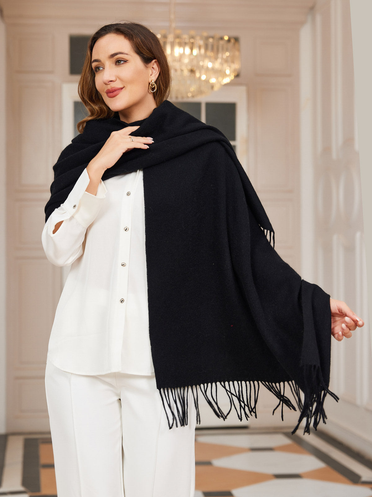 [Musta] SilkSilky-FI Scarf 004