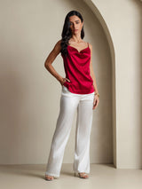 [Viini] SilkSilky-FI Spaghetti Strap Cowl Neck Camisole Top 008
